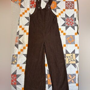Bershka Chocolate Corduroy Overalls